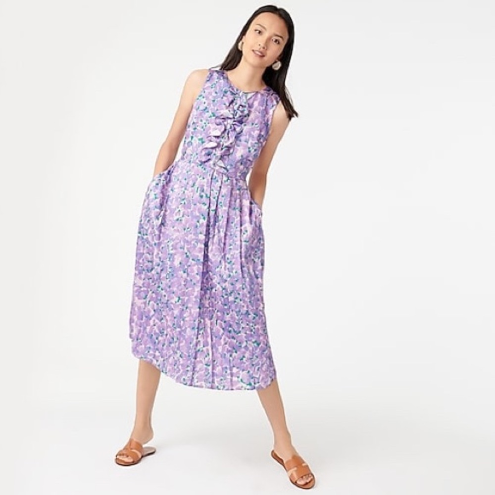 🌸 J. Crew Collection Ruffle-front pleated dress